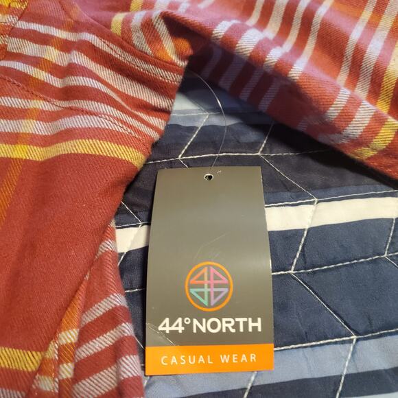 NEW 44 Degrees North Size M Foreman Fit Brick Red Plaid Flannel Shirt Pockets - Picture 5 of 9